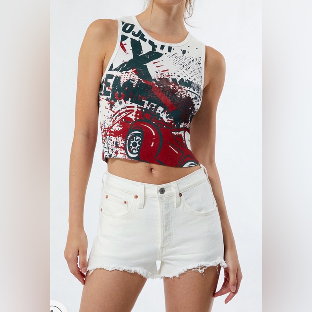 Levi’s 501 White Denim High Rise Shorts